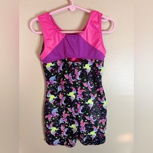 Vibrant and colorful gymnastics/dance leotard